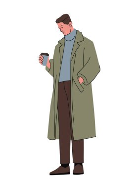 Kahve içen zarif bir adam.