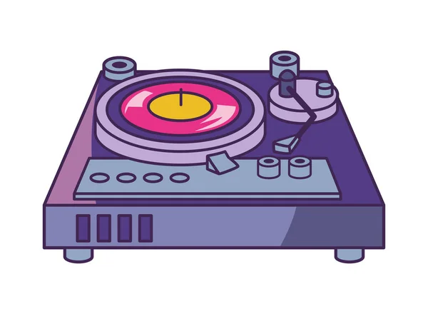 Nineties Pop Art Style Music Console Isolated Icon — Stock Vector