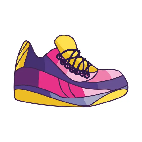 Années Pop Art Style Sneaker Icône Isolée — Image vectorielle