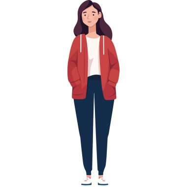 Soyutlanmış genç, zarif bir kadın.