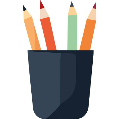 Siyah kalem tutucu ikonu izole edildi