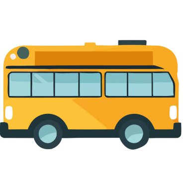 bus okulu klasik ulaşım simgesi izole edildi