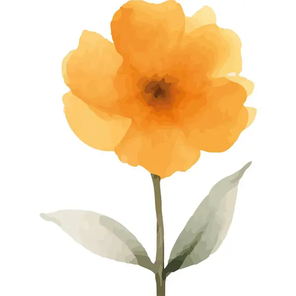 Orange Fleur Jardin Aquarelle Style Isolé — Image vectorielle