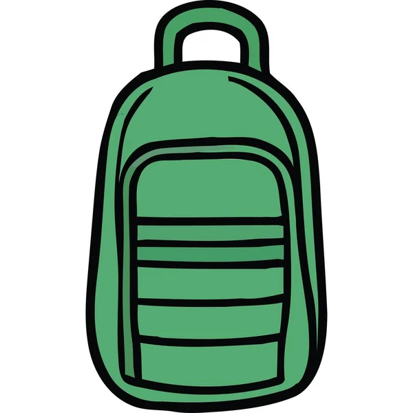 Zelená Školní Taška Zásobování Školní Ikona Izolované — Stockový vektor