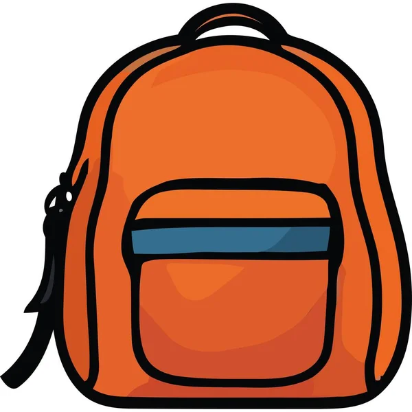 Orangefarbene Schultasche Schulbedarf Symbol Isoliert — Stockvektor