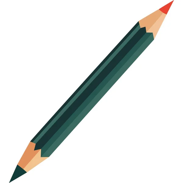 Green Color Pencil Writing Icon Isolated — Stock Vector