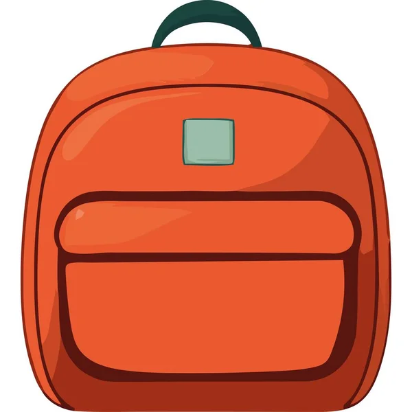 Oranžová Moderní Dodávka Školní Brašny Izolované — Stockový vektor