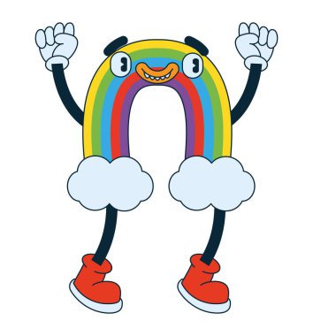 hava çizgi film karakteri gökkuşağı izole simgesi