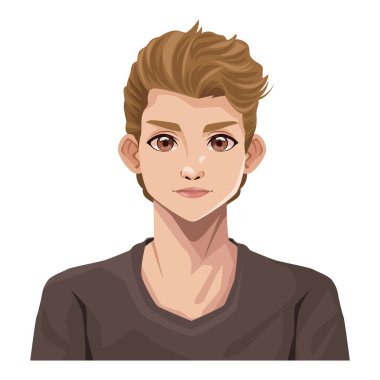 Sarışın erkek karakter simgesi izole edildi