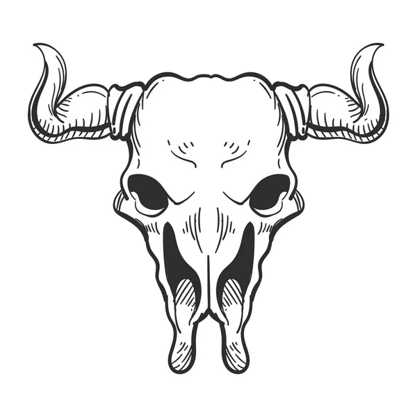 Cráneo Toro Salvaje Aislado Vector Icono — Vector de stock