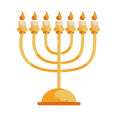 Yom kippur menorah mumları izole edilmiş simge