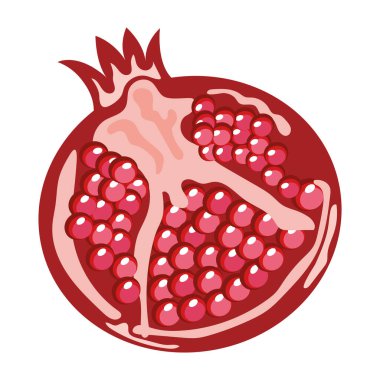 Yarım nar meyvesi izole edilmiş simge