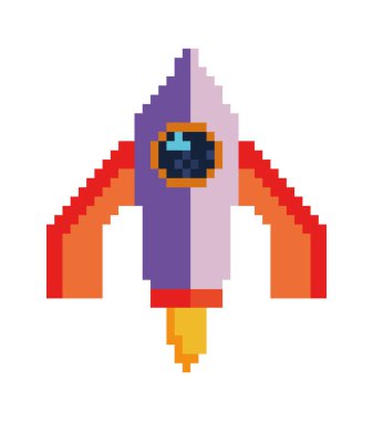 Savaş gemisi pikselleri izole edilmiş simge