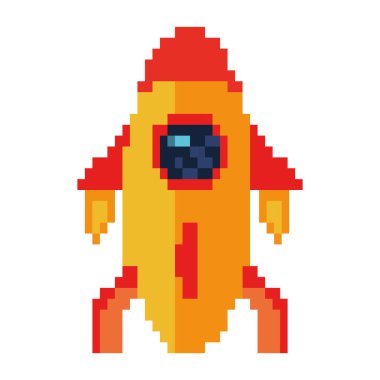 Savaş gemisi pikselleri izole edilmiş simge vektörü