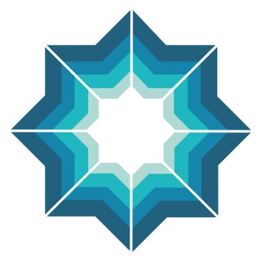 İslami yıldız soyut tasarımı izole edilmiş simge