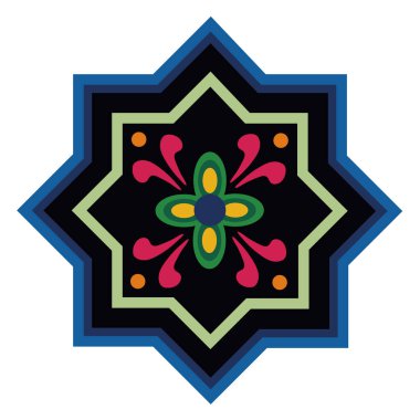 İslami yıldız doğa çiçekli izole ikon