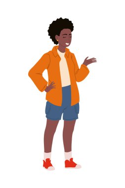 Genç Afro-Amerikan kadın izole edilmiş ikon