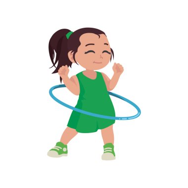 ula ile oynayan kız izole edilmiş simge