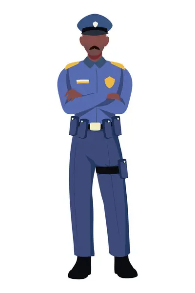 Поліція Стоячи Ізольовані Значок Вектор — стоковий вектор