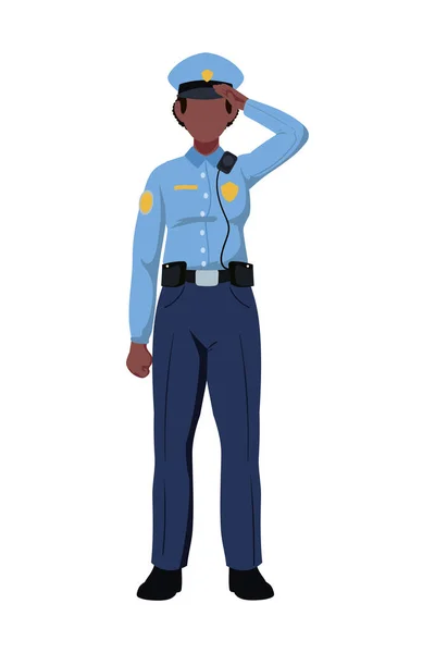 Поліцейський Стоячий Жіночий Персонаж Ізольована Ікона — стоковий вектор