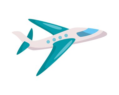 Uçak yolculuğu kenar görünümü izole edilmiş simge