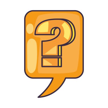 Sorgulama işareti olan konuşma balonu izole edilmiş simge sor