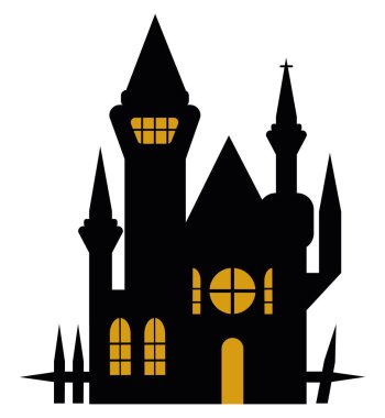 Cadılar Bayramı Kalesi çizimi izole edildi