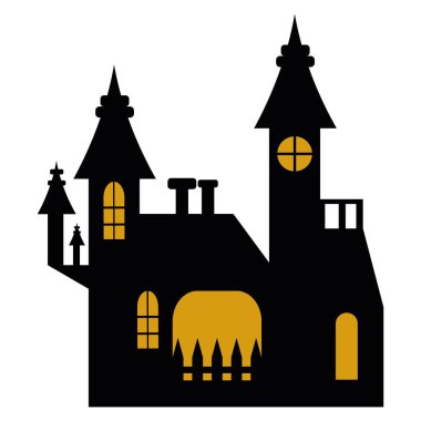 Cadılar bayramı kalesi karanlık illüstrasyon izole