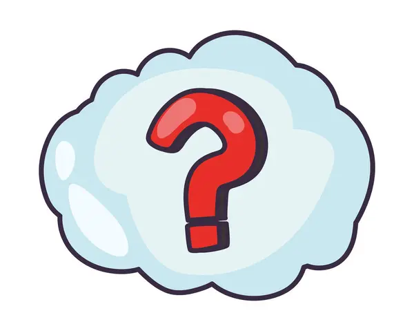 Φούσκα Ομιλίας Ερωτηματικό Σήμα Σύννεφο Απομονωμένο Εικονίδιο — Διανυσματικό Αρχείο