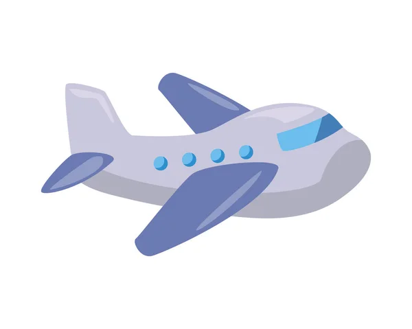 Airplane Flying Travel Cartoon Isolated Icon — Stock Vector