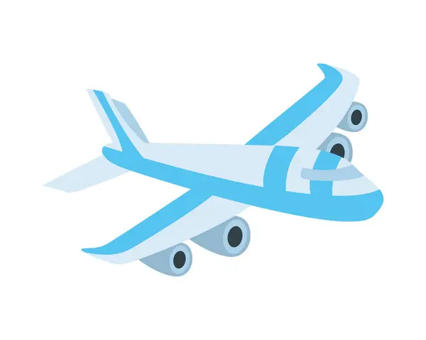 Airplane Flying Travel Transport Isolated Icon — Stock Vector