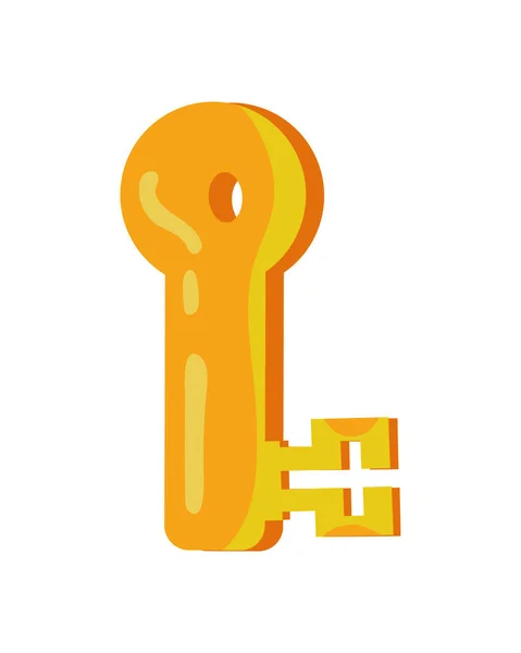 Schlüssel Videospiel Retro Isoliert Symbol — Stockvektor