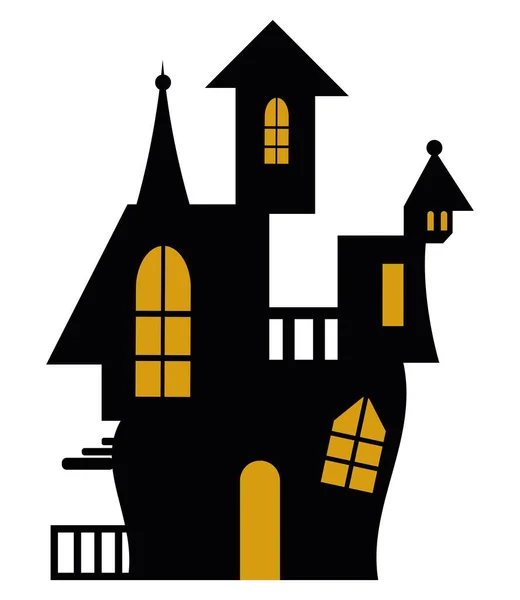 Halloween Château Magique Illustration Isolé — Image vectorielle