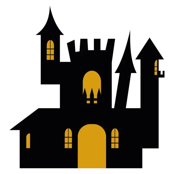 Halloween Château Fantôme Illustration Isolé — Image vectorielle