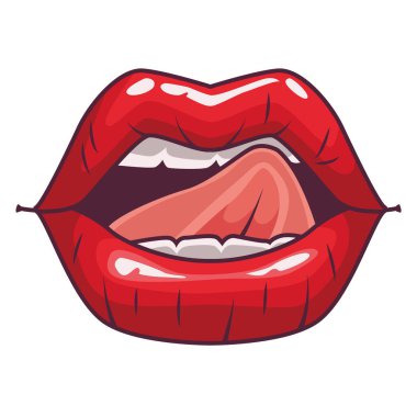 Ağız açıcı sanat seksi izole ikon
