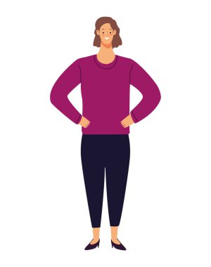 kadın karakter izole edilmiş simgede duruyor