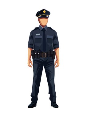 Polis ön görünümde görüntü izole edildi