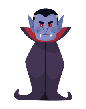 Cadılar Bayramı karakter Dracula illüstrasyonu izole