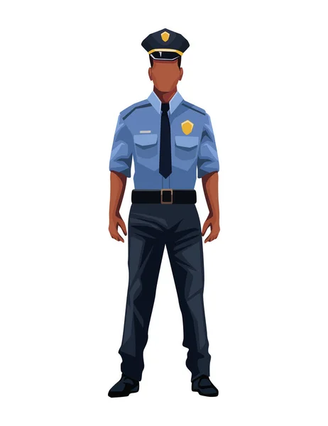 Police Standing Illustration Isolated Vector — Stock Vector