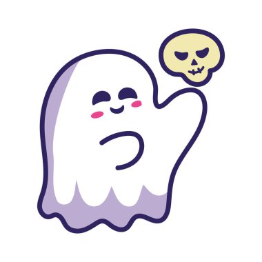 Kafatası resimli cadılar bayramı Kawaii hayaleti