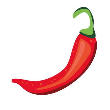 Kırmızı biber dizaynı izole edildi