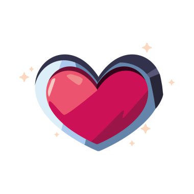 Video oyunu ögesi kalp izole illüstrasyonu