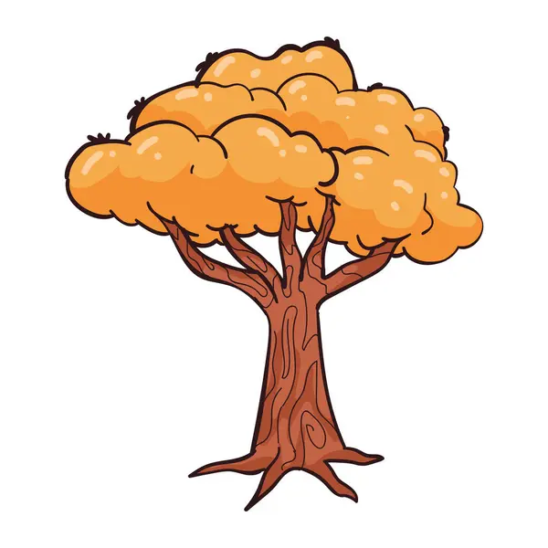 Podzimní Přírodní Strom Izolované Ilustrace — Stockový vektor