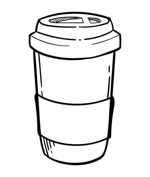 Еко Кавова Чашка Намальована Ілюстрація Переробки Ізольована — стоковий вектор