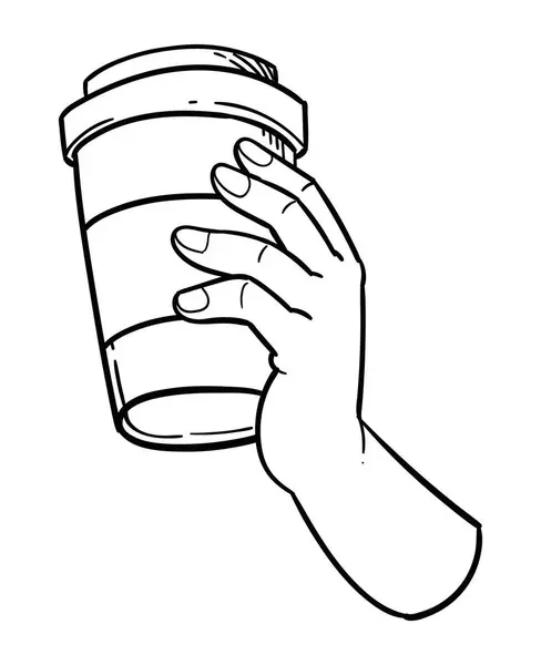 Eko Šálek Kávy Kreslené Ilustrační Design Izolované — Stockový vektor