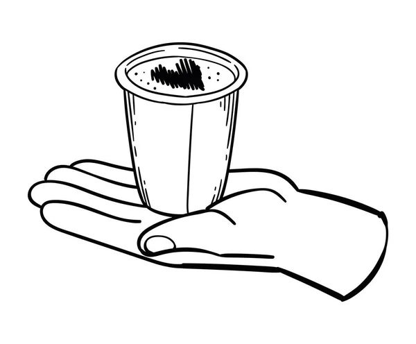 Eko Šálek Kávy Kreslené Espresso Ilustrace Izolované — Stockový vektor