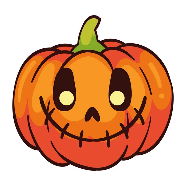 Halloween Pompoen Glimlachen Illustratie Geïsoleerd — Stockvector