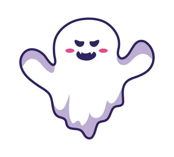 Halloween Kawaii Spöke Läskig Illustration Isolerad — Stock vektor