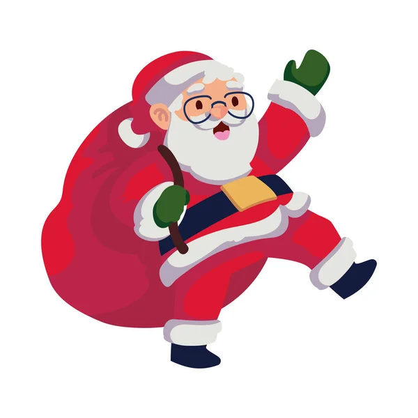Weihnachtsmann Glücklich Isoliert Illustration — Stockvektor