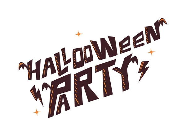 Halloween Party Typographie Illustration Isolée — Image vectorielle